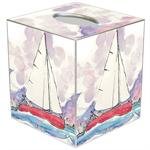 Thursday Night Race Watercolor by Bill Kelley Tissue Box Cover