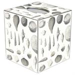 Grey Shells Tissue Box Cover