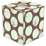 Distressed Sea Foam Dots Tissue Box Cover