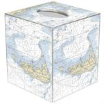 Nantucket Nautical Chart Tissue Box Cover