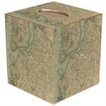 Brooklyn New York Antique Map Tissue Box Covers