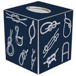 Navy Knot Tissue Box Cover