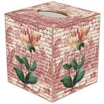 Lily on Rose Toile Tissue Box Cover