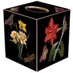 Black Rose & Iris Tissue Box Cover