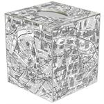 Antique Paris France Monumental Map Tissue Box Cover