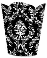 White & Black Damask Wastepaper Basket