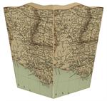 Louisiana Coast Antique Map Waste Basket