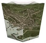 Antique Nantucket Town Map Waste Basket