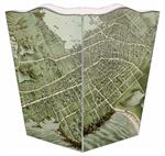 Antique Newport Map Waste Basket