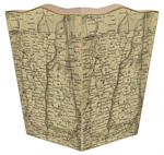 Vermont & New Hampshire Antique Map Waste Basket