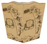 Caribbean Map Waste Basket