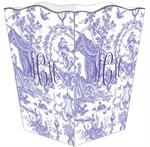 Lavender Toile Waste Basket