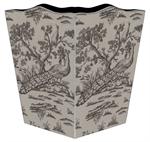 Peacock Toile Waste Basket