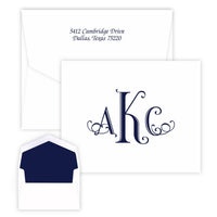 Wheaton Monogram - Raised Ink Folded Notes