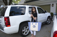 Monogrammed Gingham Weekender Tote