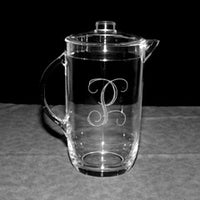 Monogrammed 2 qt Pitcher w Handle and Lid