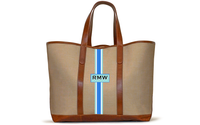 Monogrammed St Charles Yacht Tote- Sand Chambray