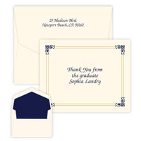 Azalea Silver Leaf Raised Ink Folded Notes