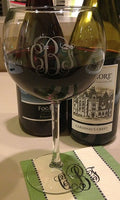 Monogrammed Balloon Wine Glasses