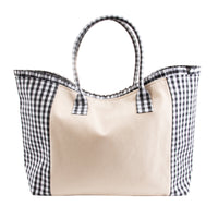 Monogrammed Gingham Weekender Tote