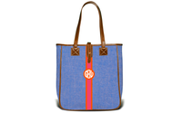 Monogrammed Nantucket Tote- French Blue Chambray