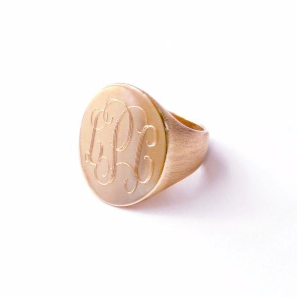 14k gold outlet monogram signet ring