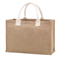Monogrammed Burlap Tote Bag