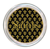 Monogrammed Gold Fluer de Lis on Black Coaster