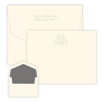 Victoria Monogram Embossed Flat Correspondence Card