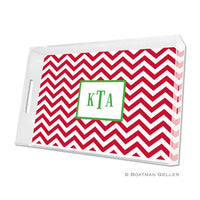 Chevron Red Lucite Tray