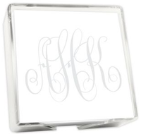 Henley Watercolor Monogram Memo Square w/Holder