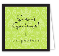 Damask Green & Black Gift Enclosure Card or Gift Sticker