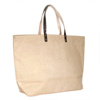 Monogrammed Natural Jute Tote Bag