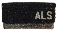 Monogrammed Beaded Two Tone Clutch