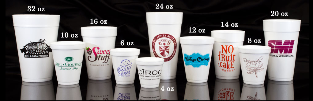 Cocktails Script Styrofoam Cups