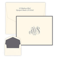 Classic Monogram Raised Ink Folded Notes