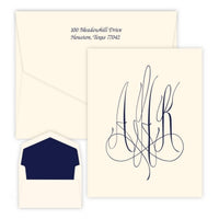 Roberta Oversized Monogram Raised Ink Folded Notes