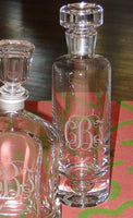 Monogrammed Crystal Liquor Decanter