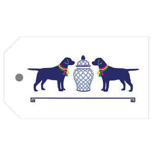 Geometric Ginger Jar and Dogs Gift Tags
