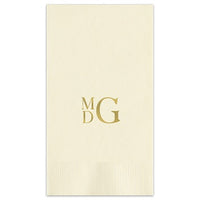 Stacked Monogram Guest Towel - Foil-Pressed