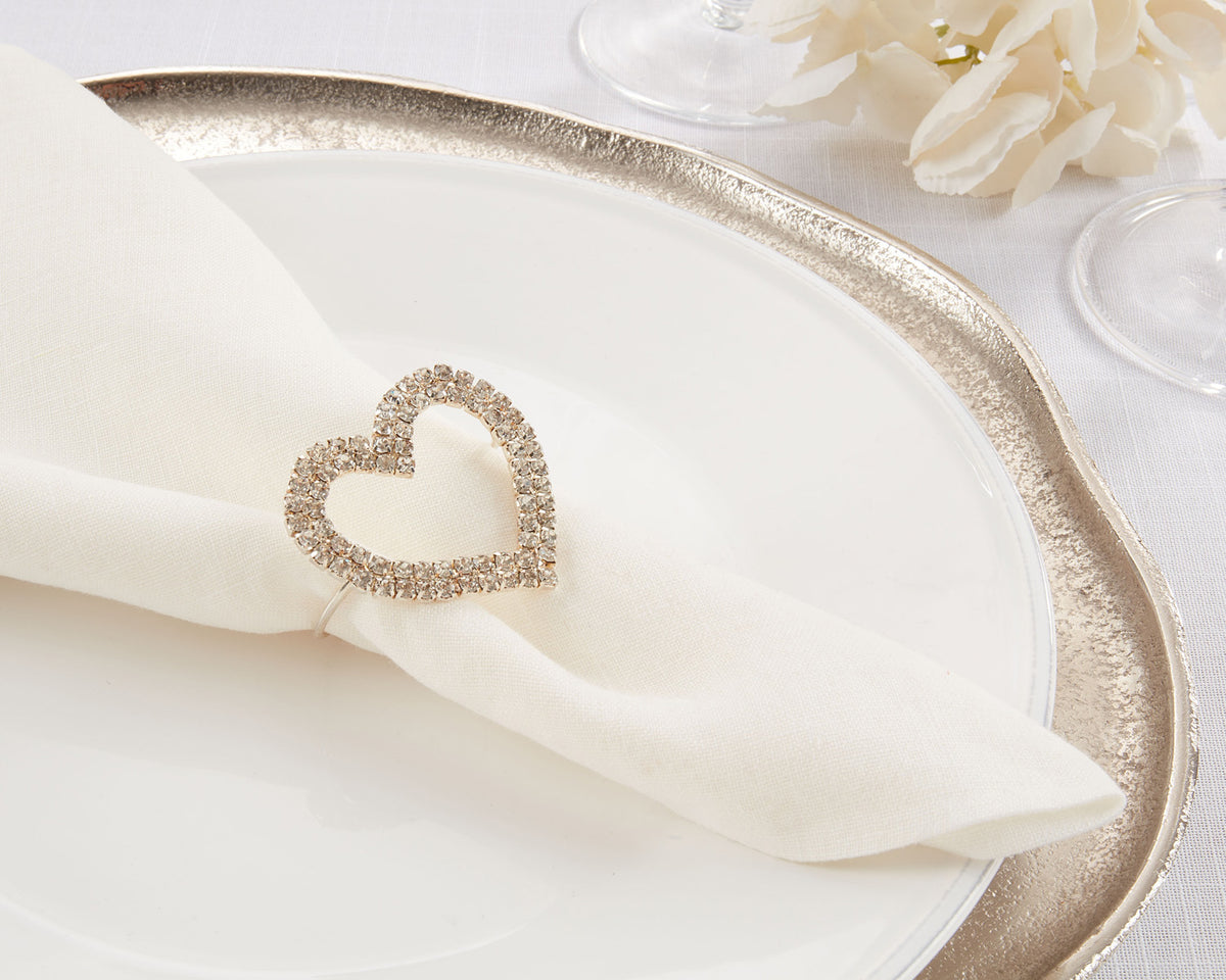 Crystal Heart Napkin Rings The Monogram Merchant