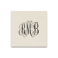 Delavan Monogram Coaster Napkin - Raised Ink