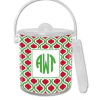 Kate Kelly & Red Monogrammed Lucite Ice Bucket