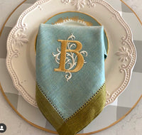 Sea Glass & Gold Napkin Set of 4