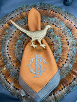 Russet Orange and Taupe Napkin Set of 4