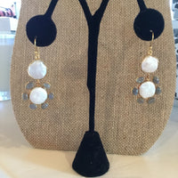Pearl Drop/Labradorite Earrings