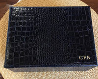 Monogram Crocodile Print Box