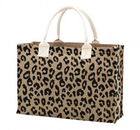 Monogrammed Burlap Tote Bag