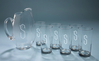 Monogrammed Mario Opera Pitcher & Glass Set