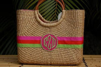 Monogrammed Becky Basket Handbag